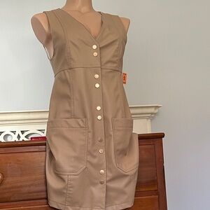 Zara Tan Sleeveless Mini Dress